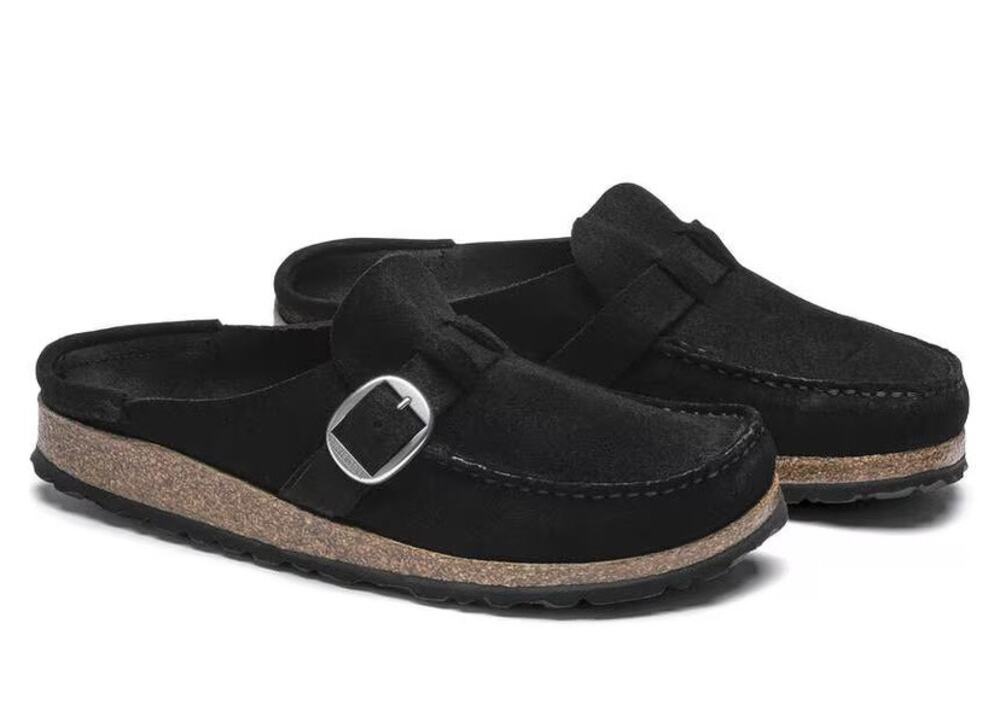 Womens Birkenstock Buckley Clogs Black Suede Leather Size 42/11-11.5